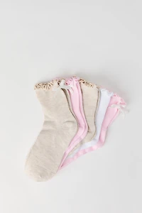 Chaussettes avec boucles et ourlets volantés (5 paires)