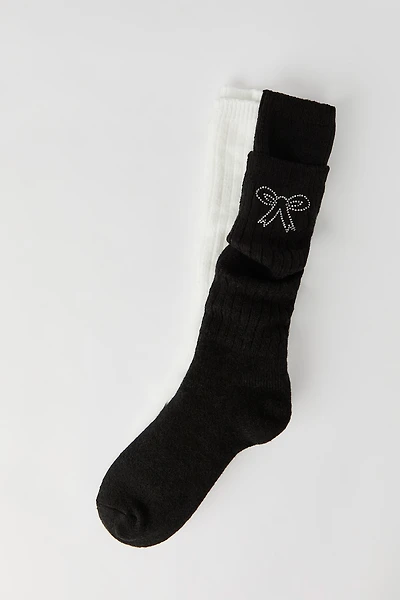 Rhinestone Slouchy Socks (2 Pack)