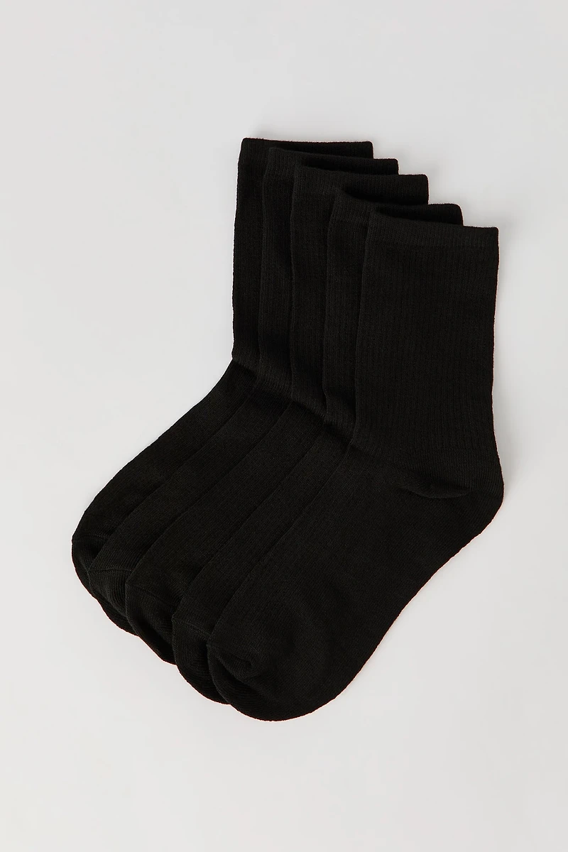 Solid Ribbed Socks (5 Pack)