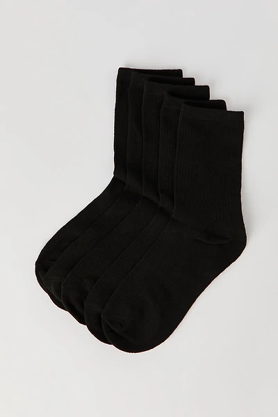 Solid Ribbed Socks (5 Pack)