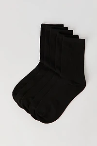 Solid Ribbed Socks (5 Pack)
