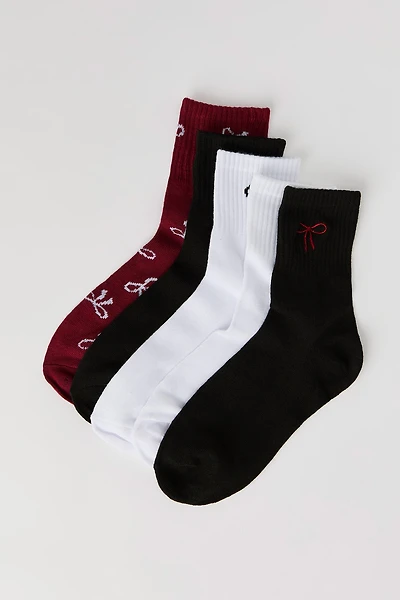 Jacquard Knit Quarter Socks (5 Pack)