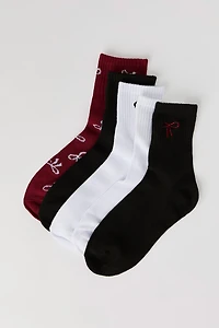 Jacquard Knit Quarter Socks (5 Pack)