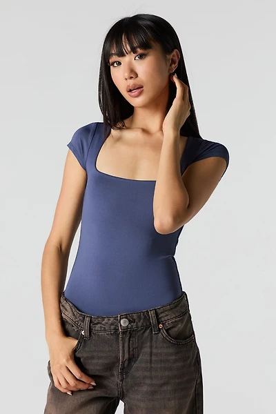 Contour Square Neck Short Sleeve Bodysuit