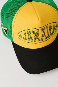 Jamaica Rhinestone Trucker Hat