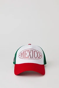 Mexico Rhinestone Trucker Hat