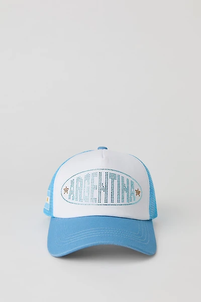Argentina Rhinestone Trucker Hat