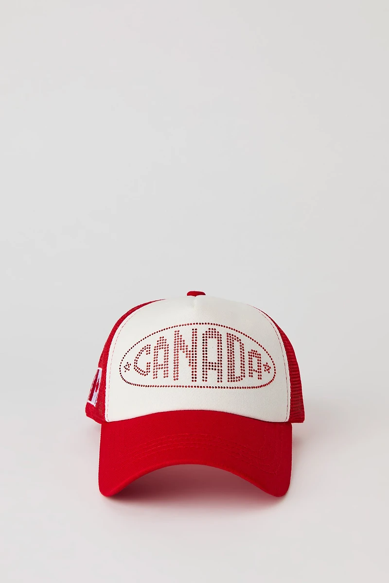Canada Rhinestone Trucker Hat