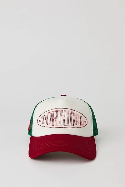 Portugal Rhinestone Trucker Hat