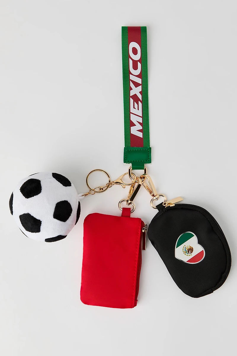 Mexico Dual Pouch Wristlet Keychain
