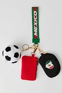 Mexico Dual Pouch Wristlet Keychain