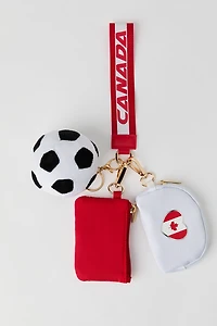 Canada Dual Pouch Wristlet Keychain