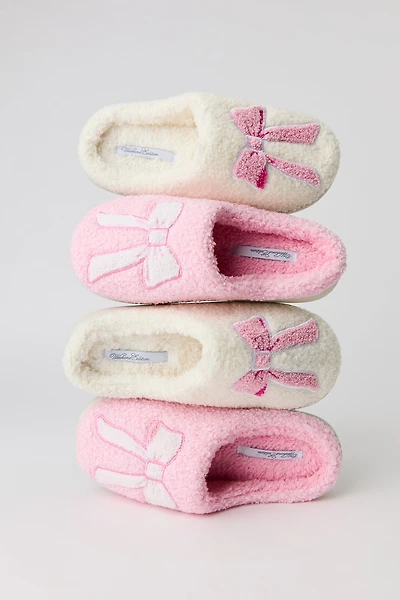 Girls Bow Sherpa Slippers