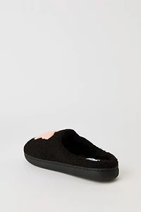 Pantoufles en Sherpa avec motif brodé Papillon