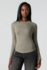 Ribbed Long Sleeve Top
