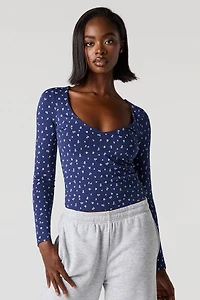 Soft Contour V-Neck Long Sleeve Top