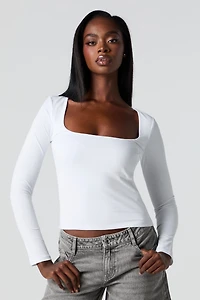 Soft Contour Square Neck Long Sleeve Top
