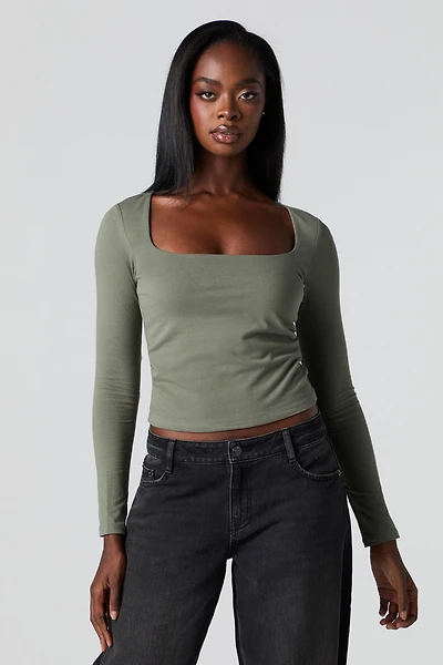 Contour Square Neck Long Sleeve Top