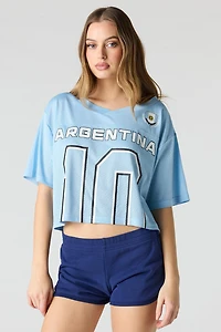 Jersey de soccer à imprimé Argentina écourté en filet