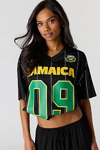 Jersey de soccer en filet imprimé Jamaica