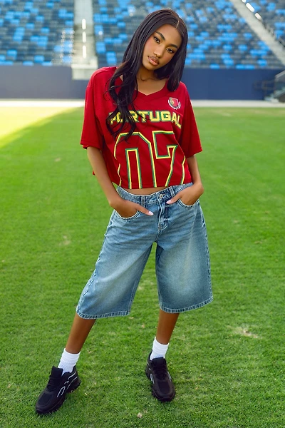 Portugal Mesh Cropped Soccer Jersey