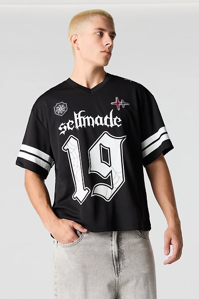 Selfmade Embroidered Graphic Mesh Football Jersey