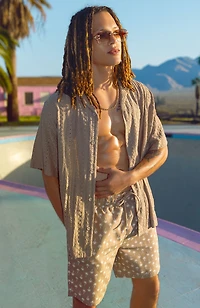 Haut boutonné texturé à manches courtes