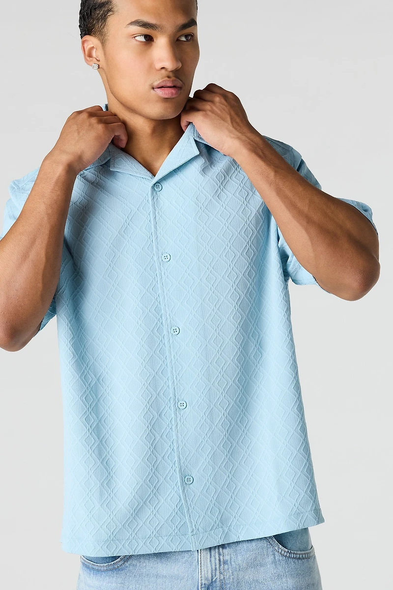Button-Up Collared Knit Top