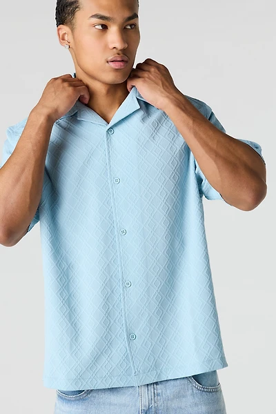 Button-Up Collared Knit Top