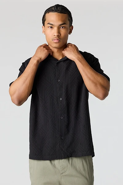 Textured Button-Up Top
