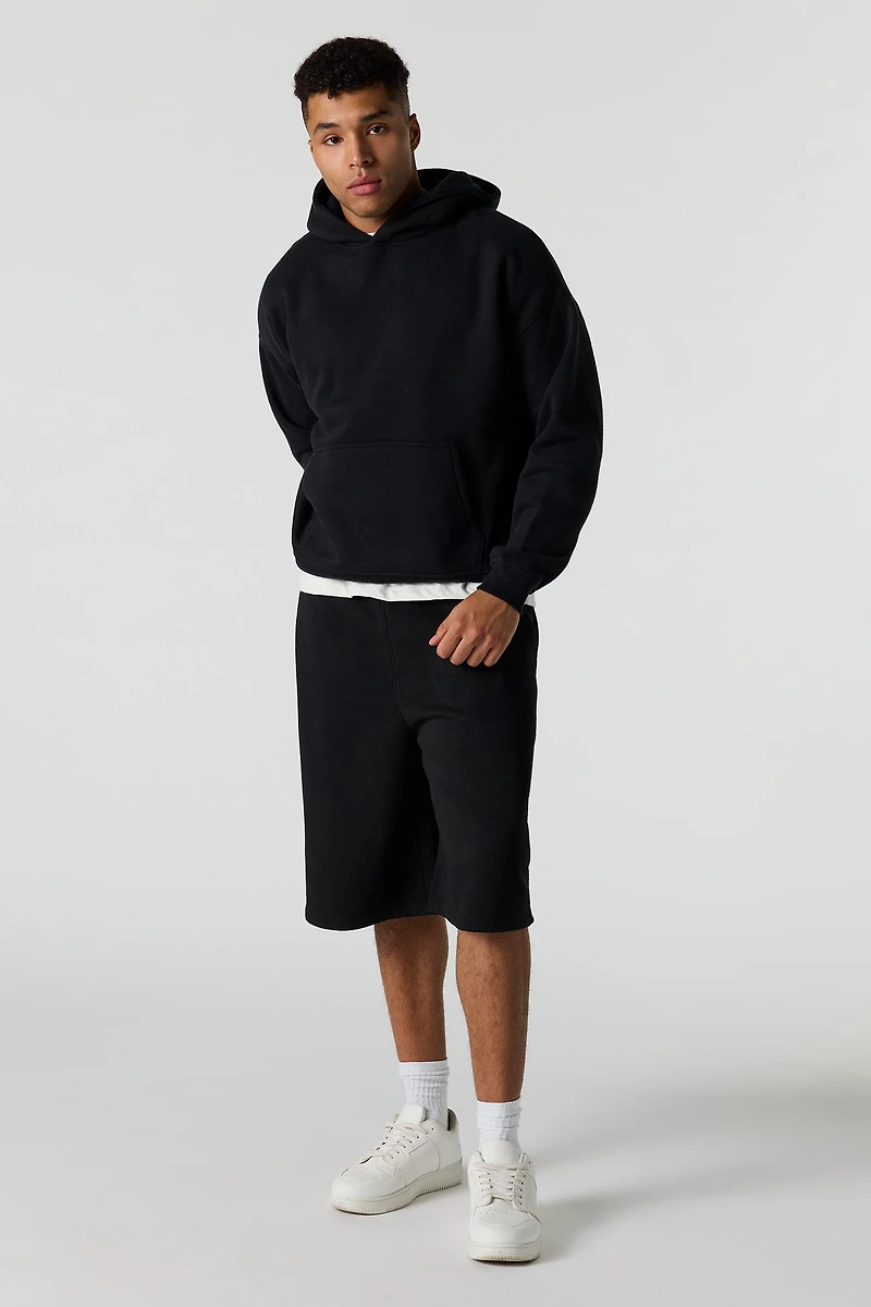 Haut carré à capuchon en molleton luxueux lourd