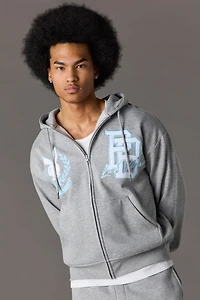 Haut à capuchon en molleton imprimé Playboy avec fermeture glissière