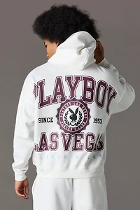 Haut carré à capuchon en molleton imprimé Playboy