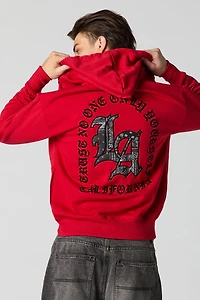 Blouson en molleton avec motif brodé Gothic