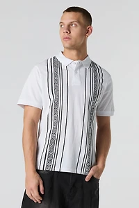 Polo rayé à motif géométrique