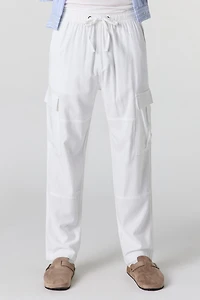 Jogger cargo baggy en lin