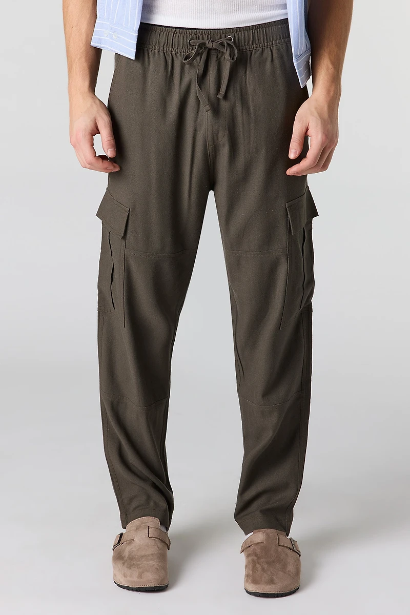 Linen Baggy Cargo Jogger