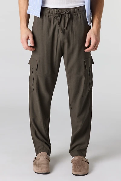 Linen Baggy Cargo Jogger