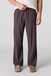 Linen-Blend Baggy Pant