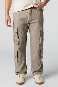 Pantalon cargo à jambe droite avec poches multiples