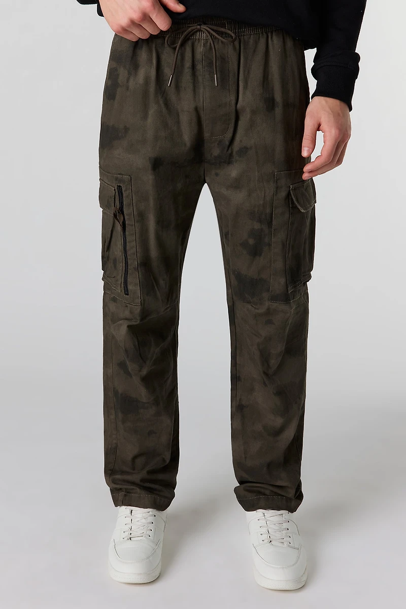 Pantalon cargo baggy avec poches et fermeture à glissière