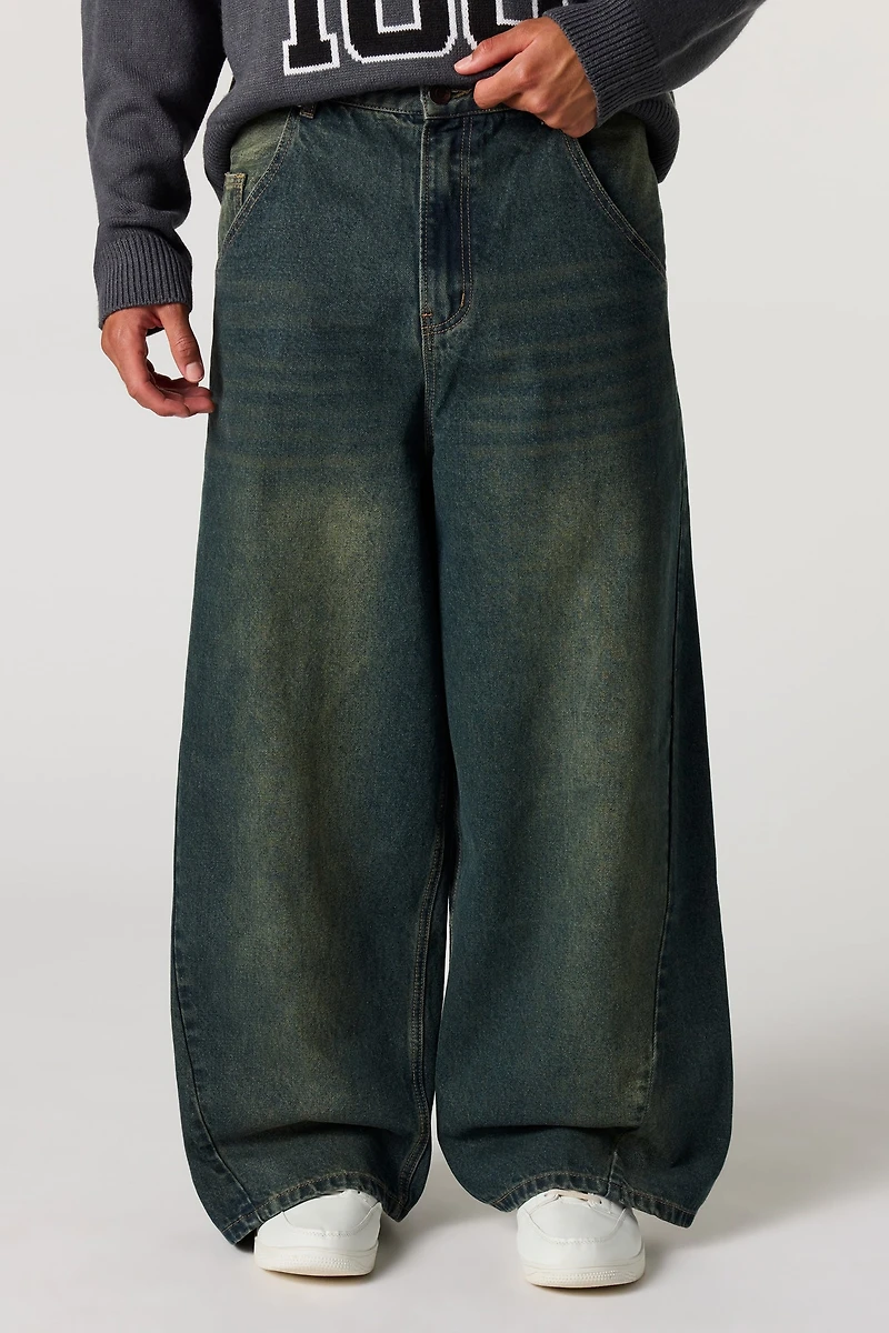 Jean ultrabaggy avec poche imprimée