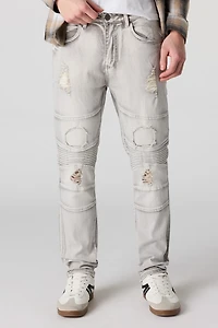 Distressed Moto Skinny Jean