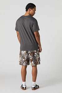 Drawstring Zipper Cargo Short