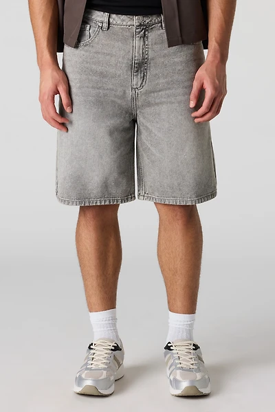 Baggy Light Grey Denim Short