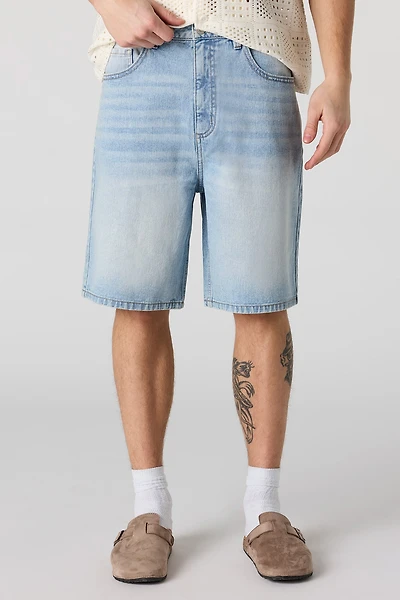 Short baggy en denim pâle