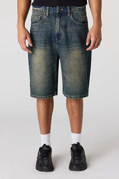 Baggy Dark Denim Short 9.5"