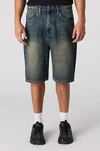 Baggy Dark Denim Short 9.5"