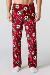 Portugal Print Plush Pajama Pant