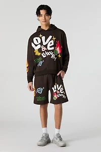 Graphic Fleece Short